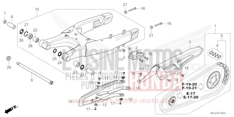 SCHWINGE von Africa Twin Mechanik PEARL GLARE WHITE (NHB53H) von 2022